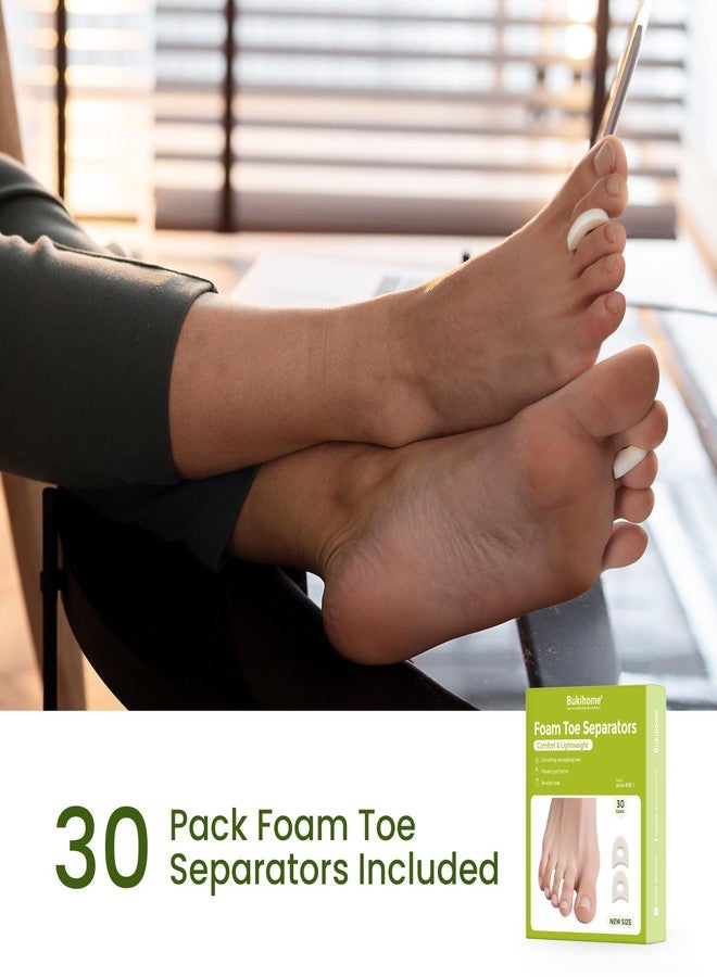 Bukihome 30 Pack Foam Toe Separators for Women and Men – Soft Toe Spacers for Overlapping Toes, Corns, Blisters, and Hammer Toe Relief – Comfortable Toe Alignment Pads - Image 4